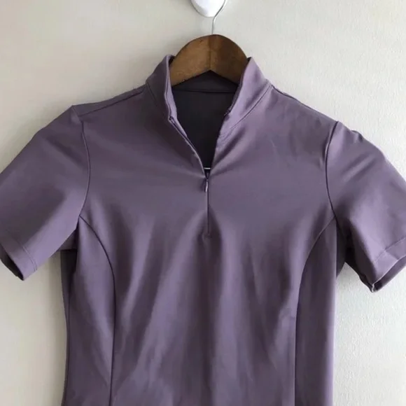 TKEQ Quinn Essential Horse Show Competition Stretchy Short Sleeve Shirt Purple - Picture 3 of 11